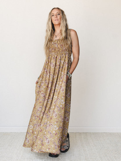 The Nest Bohemian Grace Maxi Dress - Mustard