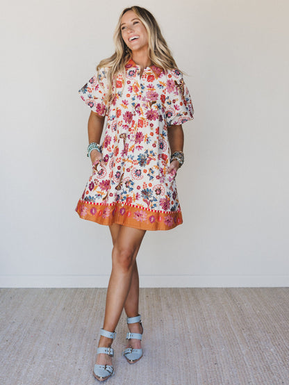 Julie Floral Dress - Ivory