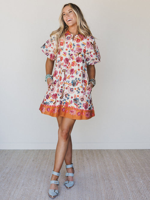Julie Floral Dress - Ivory