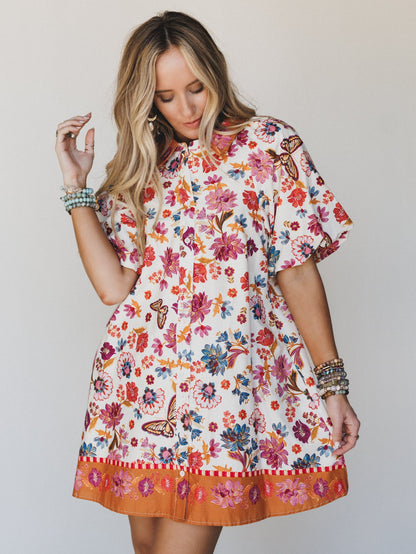Julie Floral Dress - Ivory