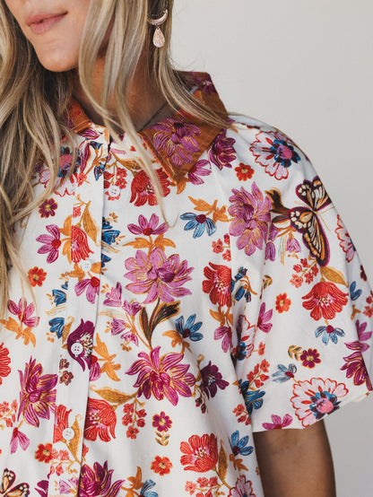 Julie Floral Dress - Ivory