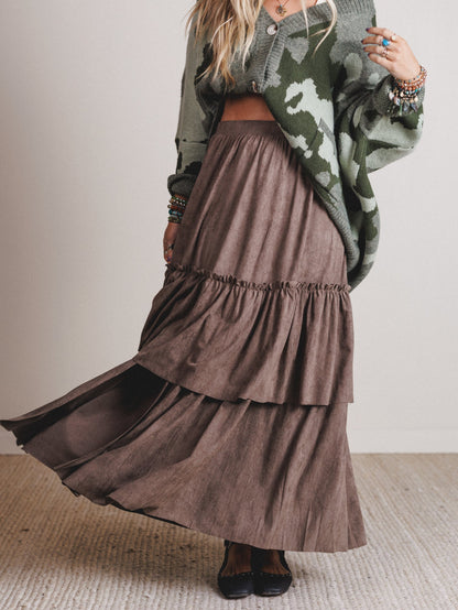 All Dressed Up Maxi Skirt - Stone