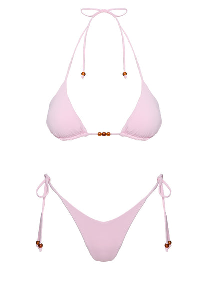 Nevaeh Beaded Triangle Bikini Top Pink