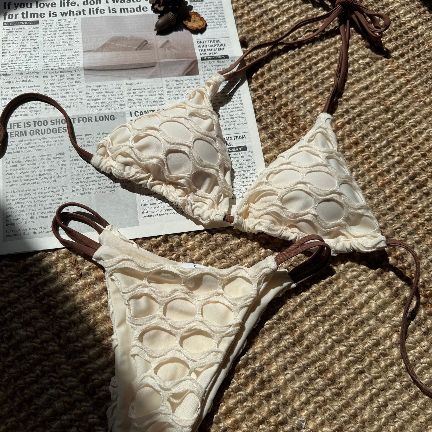 Open Back Mesh Bikini Set