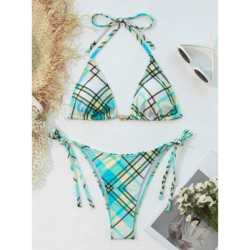Lace Print Bikini Set
