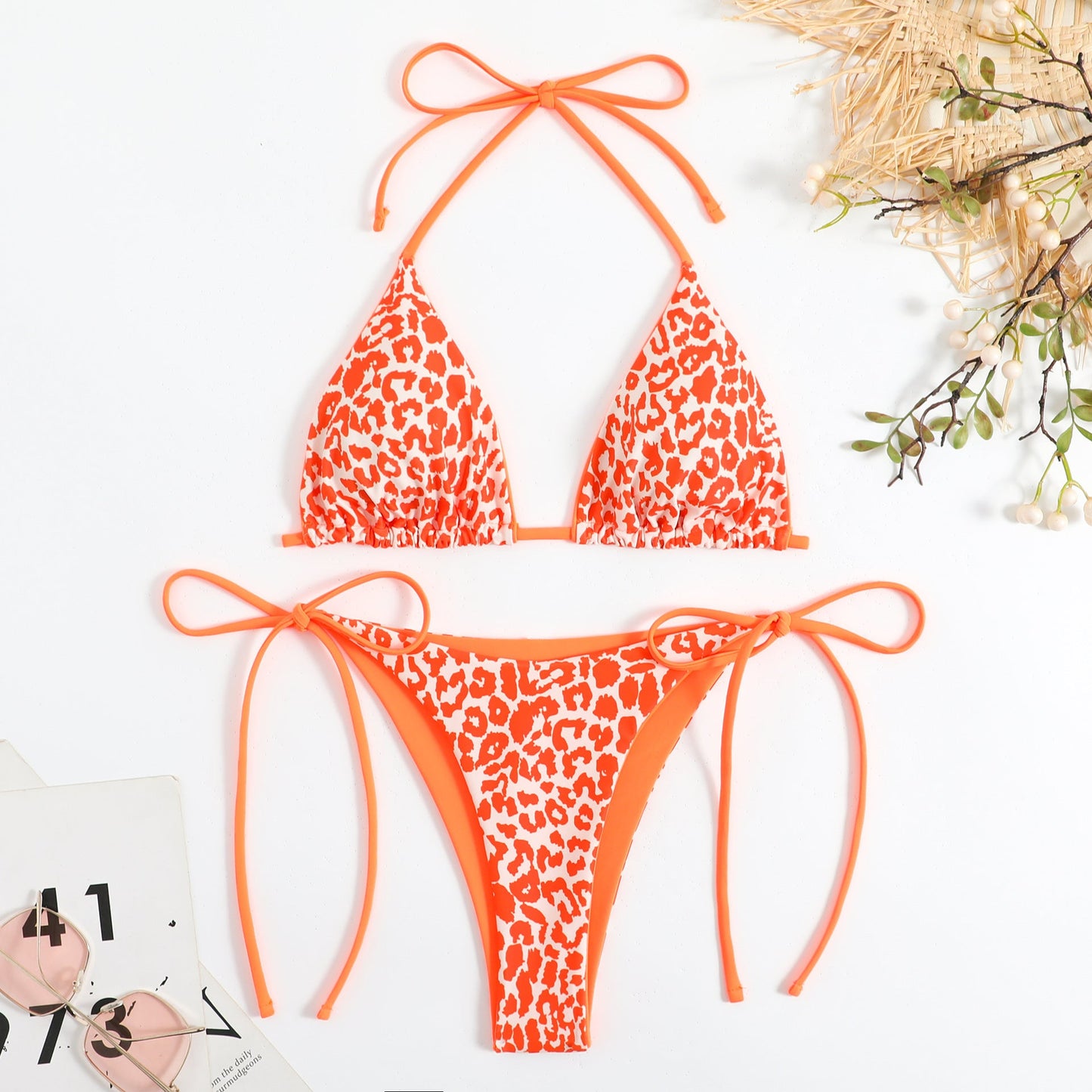 Lace Print Bikini Set
