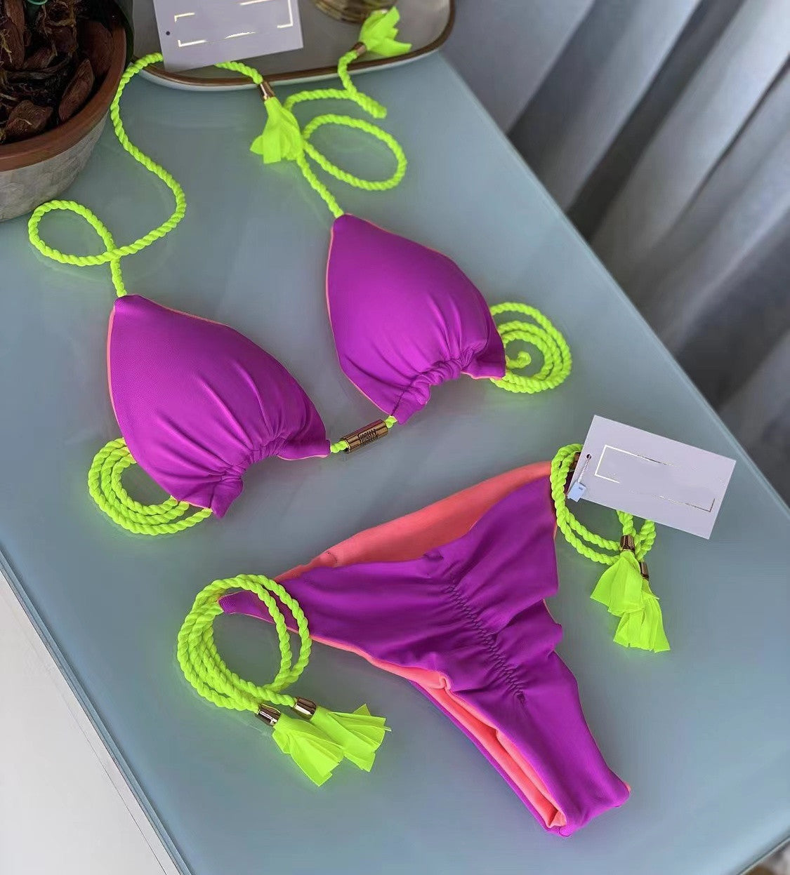 Open Back Braided Bikini Set