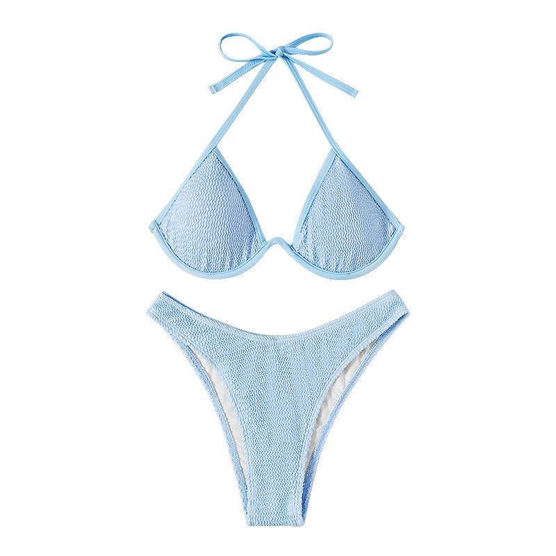 Lace Open Back Bikini Set