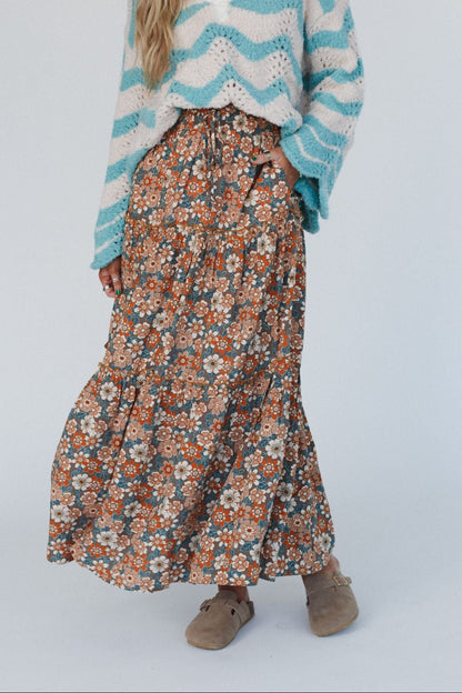 The Nest Daisy Rain Maxi Skirt - Fog Nude