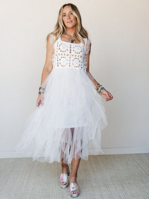 Desert Disco Dress - White
