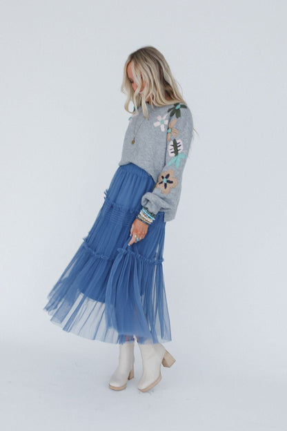 Sonoma Tiered Tulle Skirt - Blue