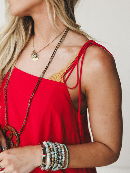 Now and Then Maxi Bubble Dress - Red