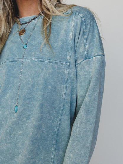 Mission Cozy Sweatshirt Dress - Ash Blue