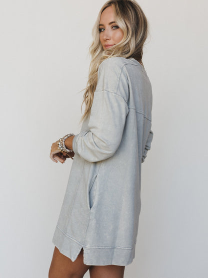 Mission Cozy Sweatshirt Dress  - Sleet