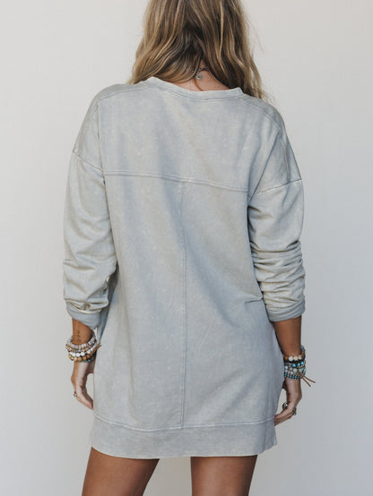 Mission Cozy Sweatshirt Dress  - Sleet