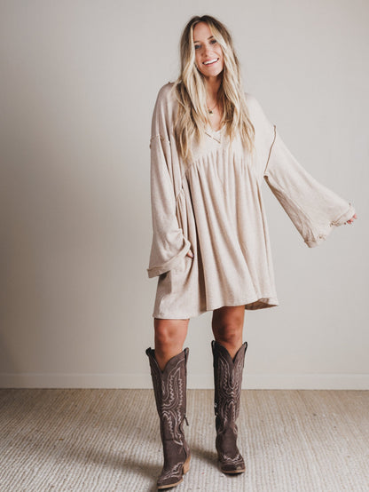 The Nest Carefree Mini Dress - Stone