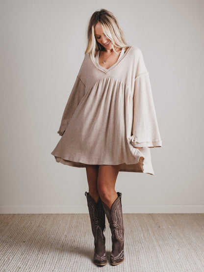 The Nest Carefree Mini Dress - Stone