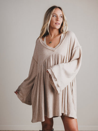 The Nest Carefree Mini Dress - Stone