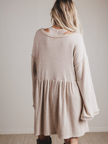 The Nest Carefree Mini Dress - Stone