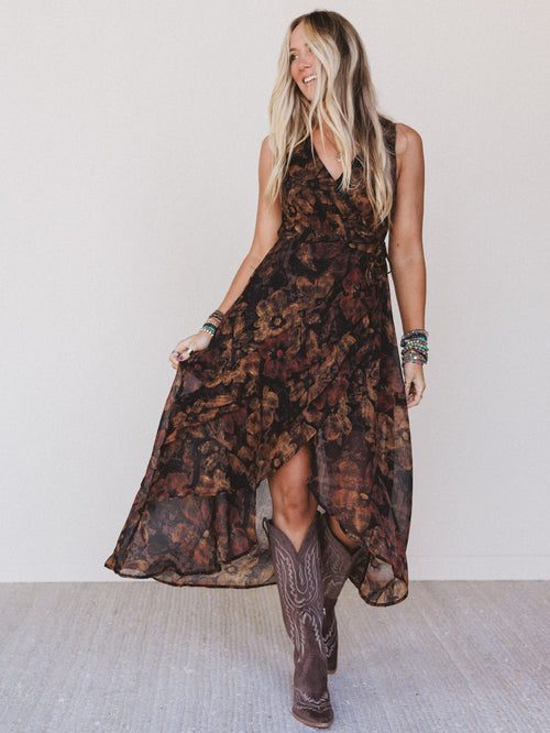 Jocelyn Wrap Dress  - Black