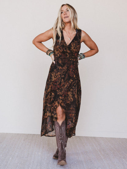 Jocelyn Wrap Dress  - Black
