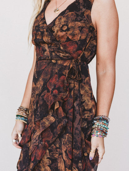 Jocelyn Wrap Dress  - Black