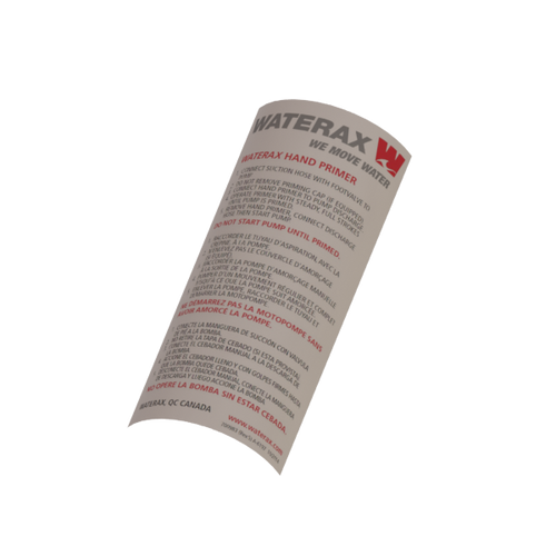 A-6197 Decal "Hand Primer" (English) - 700983 -  Genuine WATERAX Parts