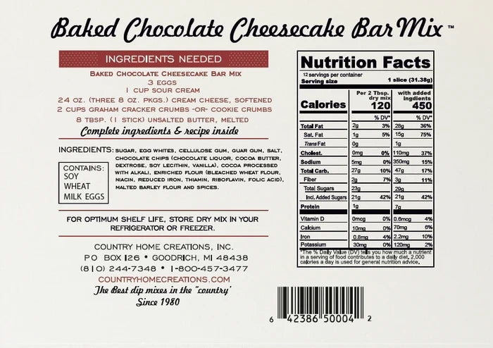 AKB Chocolate Cheesecake Bars Mix