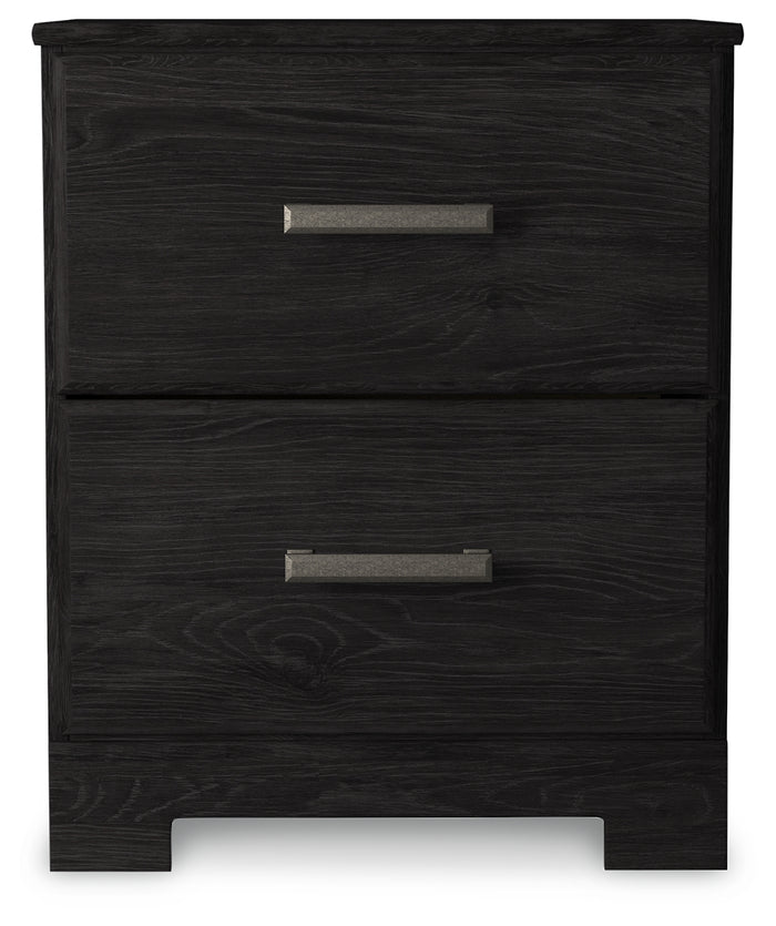 Ashley Furniture - Belachime Nightstand - Black - Dark Gray Wood - Nightstands - Additional View 3