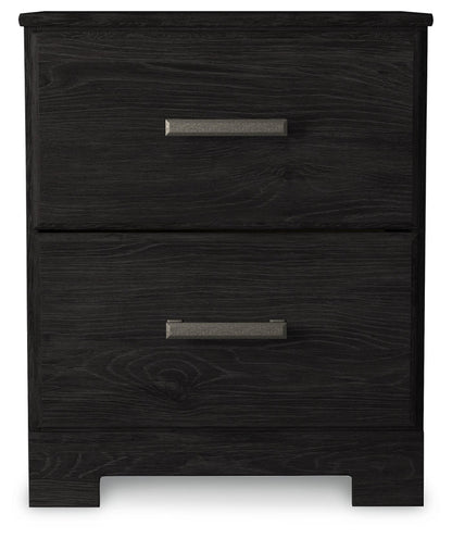 Ashley Furniture - Belachime Nightstand - Black - Dark Gray Wood - Nightstands - Additional View 3