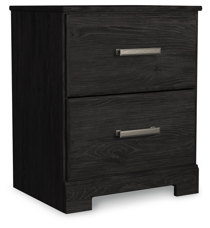 Ashley Furniture - Belachime Nightstand - Black - Dark Gray Wood - Nightstands - Additional View 1