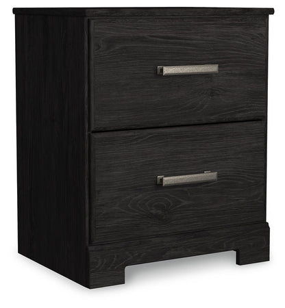 Ashley Furniture - Belachime Nightstand - Black - Dark Gray Wood - Nightstands - Additional View 1