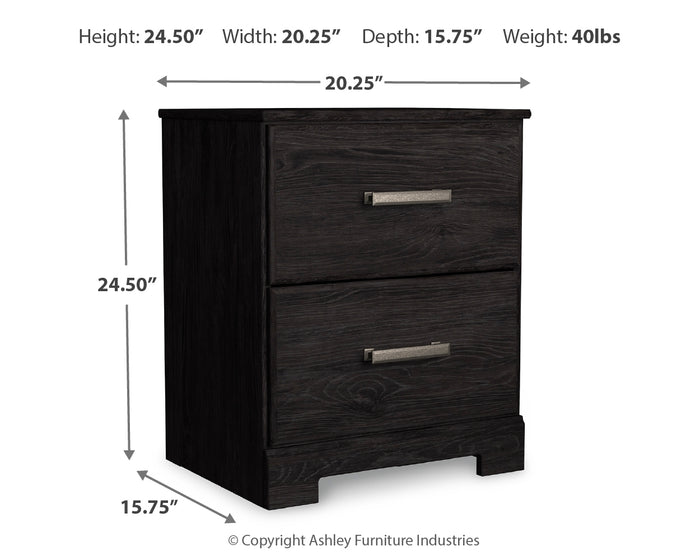 Ashley Furniture - Belachime Nightstand - Black - Dark Gray Wood - Nightstands - Additional View 2