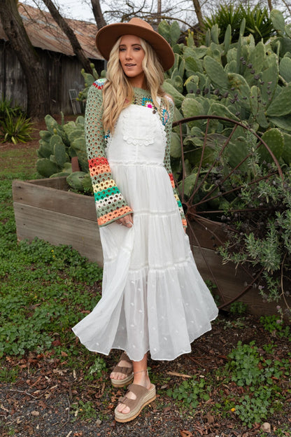 Green Paths Overall Dress - Off White