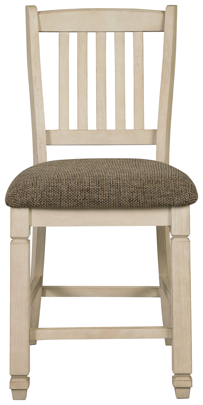 Ashley Furniture - Bolanburg Upholstered 24" Barstool - Beige Fabric|Wood - Stools - Additional View 3