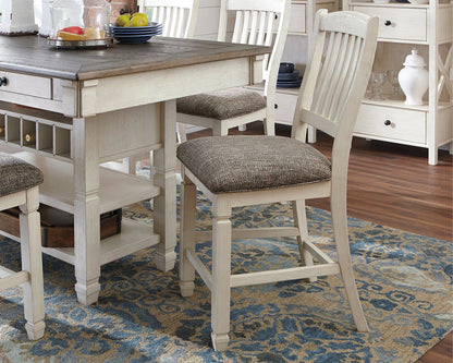 Ashley Furniture - Bolanburg Upholstered 24" Barstool - Beige Fabric|Wood - Stools - Additional View 1