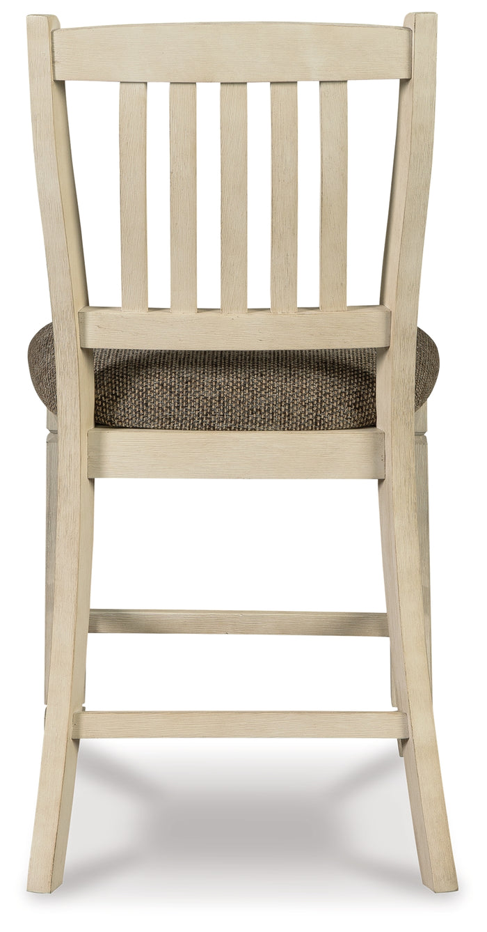 Ashley Furniture - Bolanburg Upholstered 24" Barstool - Beige Fabric|Wood - Stools - Additional View 6