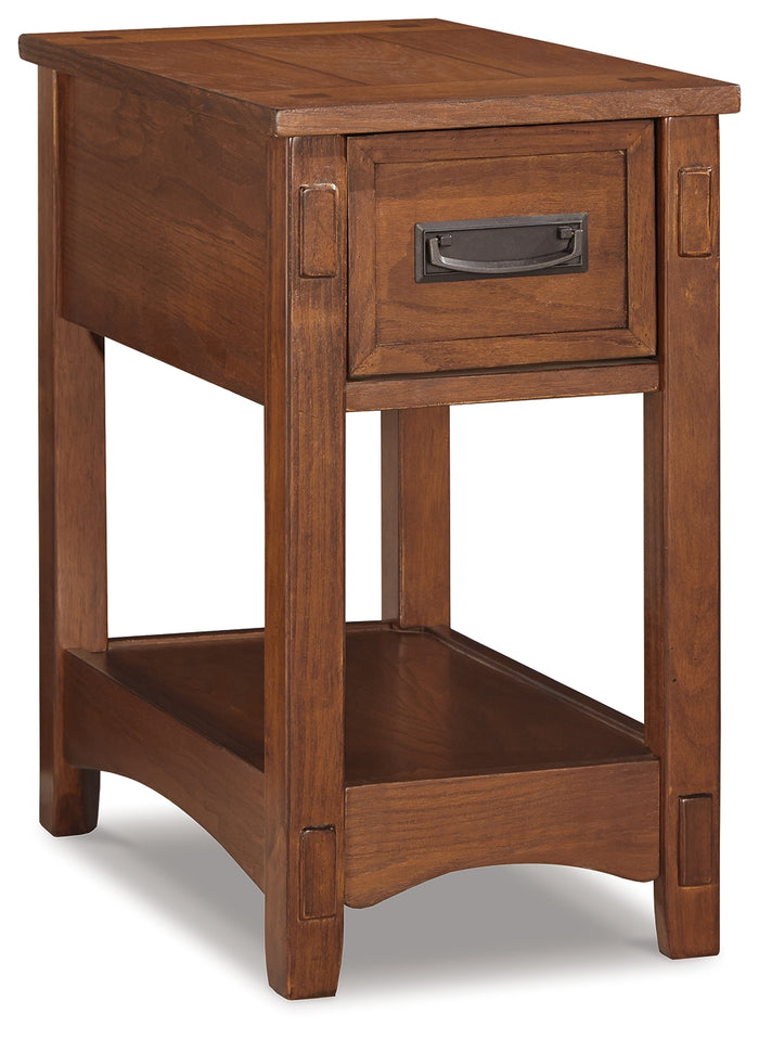 Ashley Furniture - BREEGIN BROWN CHAIR SIDE END TABLE - Dark Brown Wood - Tables