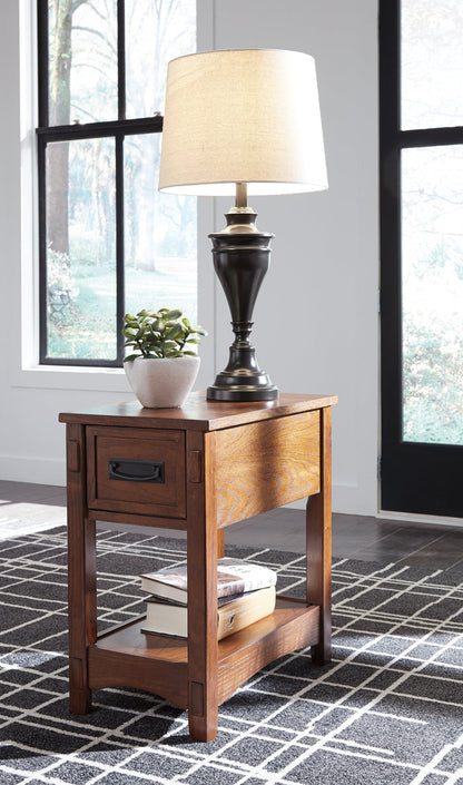Ashley Furniture - BREEGIN BROWN CHAIR SIDE END TABLE - Dark Brown Wood - Tables - Additional View 1