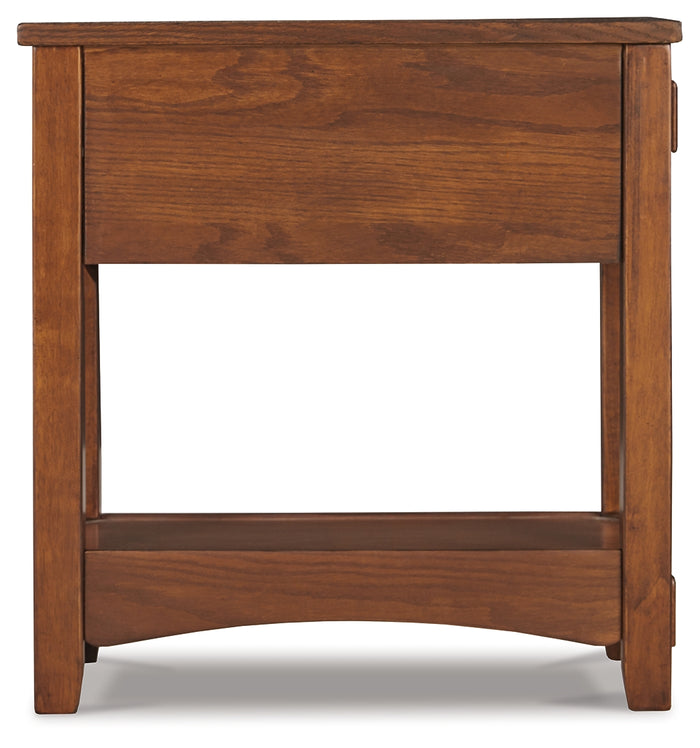Ashley Furniture - BREEGIN BROWN CHAIR SIDE END TABLE - Dark Brown Wood - Tables - Additional View 4
