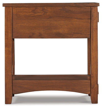 Ashley Furniture - BREEGIN BROWN CHAIR SIDE END TABLE - Dark Brown Wood - Tables - Additional View 4