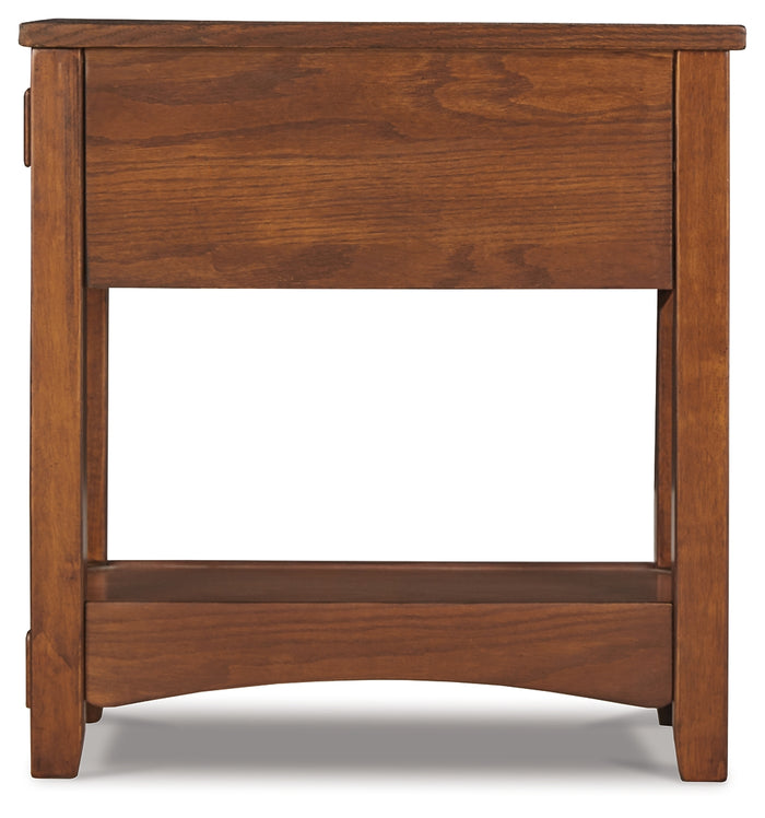 Ashley Furniture - BREEGIN BROWN CHAIR SIDE END TABLE - Dark Brown Wood - Tables - Additional View 6