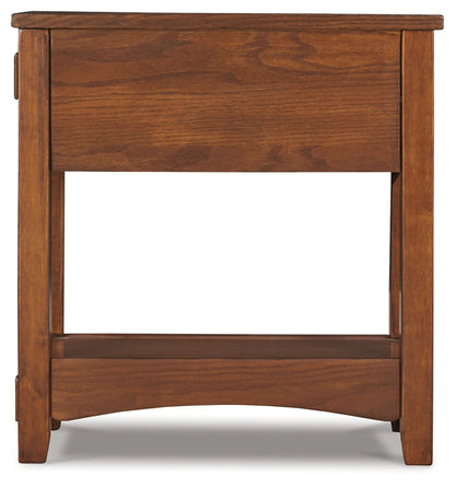 Ashley Furniture - BREEGIN BROWN CHAIR SIDE END TABLE - Dark Brown Wood - Tables - Additional View 6