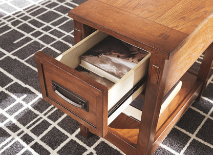 Ashley Furniture - BREEGIN BROWN CHAIR SIDE END TABLE - Dark Brown Wood - Tables - Additional View 7
