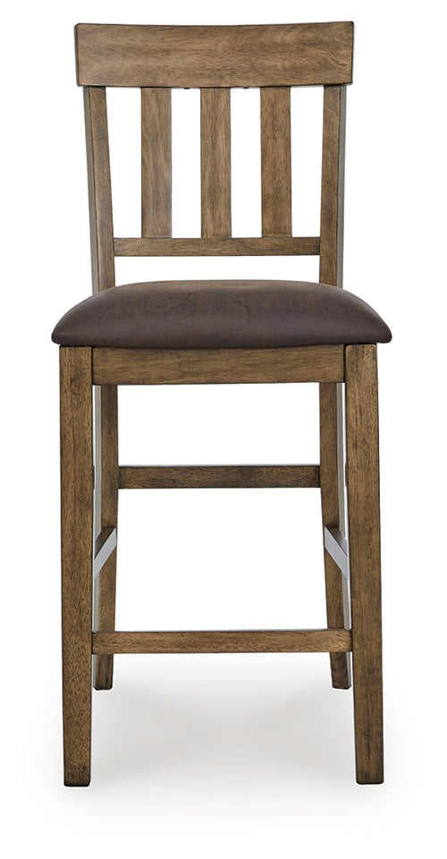 Ashley Furniture - BROXTYN BARSTOOL - Light Brown Wood|Faux Leather - Stools - Additional View 3
