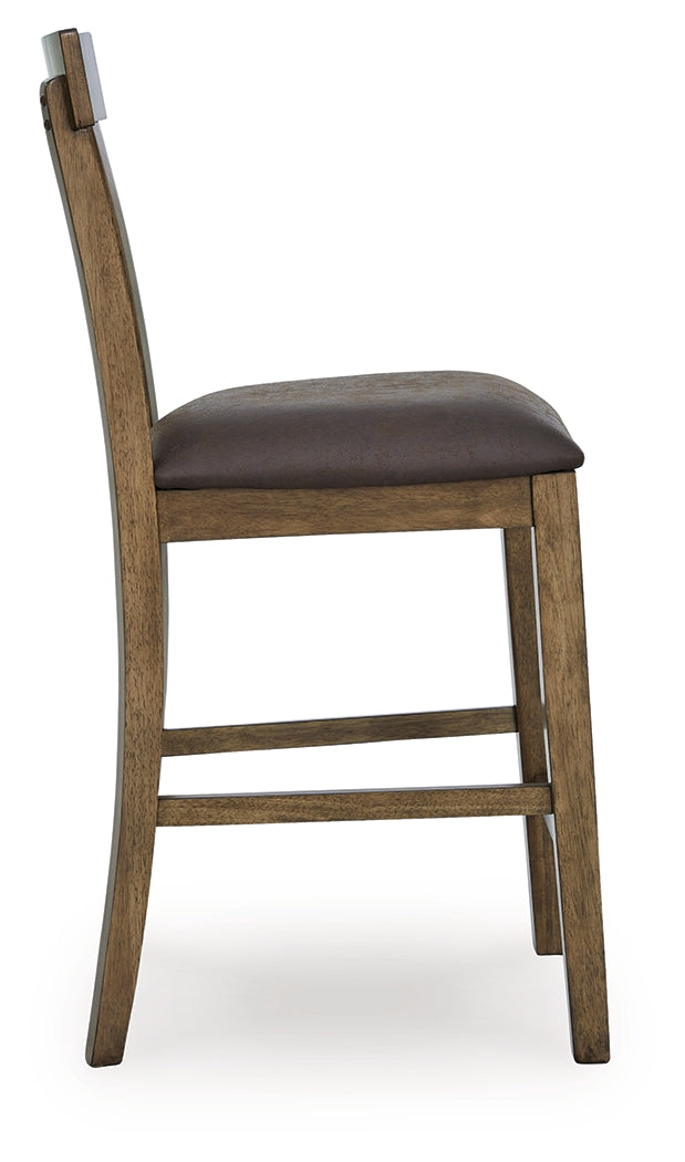 Ashley Furniture - BROXTYN BARSTOOL - Light Brown Wood|Faux Leather - Stools - Additional View 4