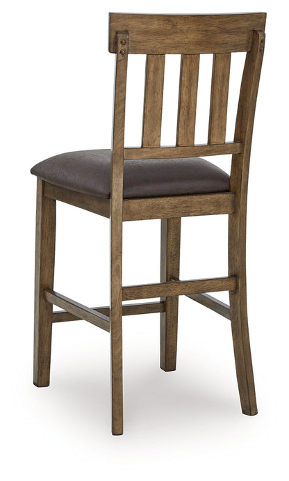 Ashley Furniture - BROXTYN BARSTOOL - Light Brown Wood|Faux Leather - Stools - Additional View 5