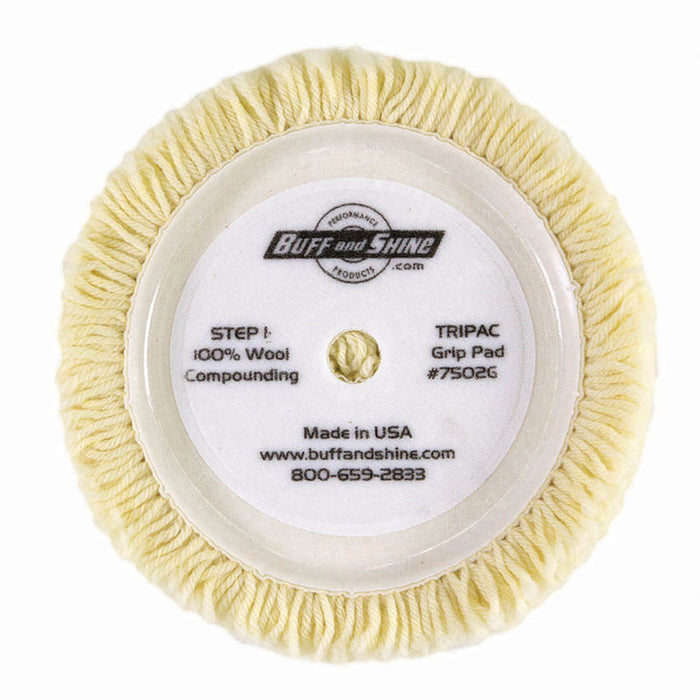 Buff & Shine 7.5" Natural Wool 4 Ply Twist Grip Pad