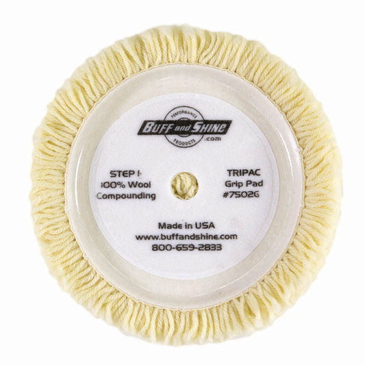 Buff & Shine 7.5" Natural Wool 4 Ply Twist Grip Pad