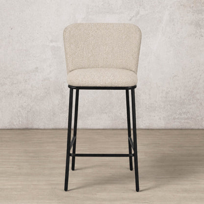 Front view of Carl Fabric Bar Chair - Beige | Bar chairs, bar chairs for sale, barstool, dining chair, bar stools and chairs